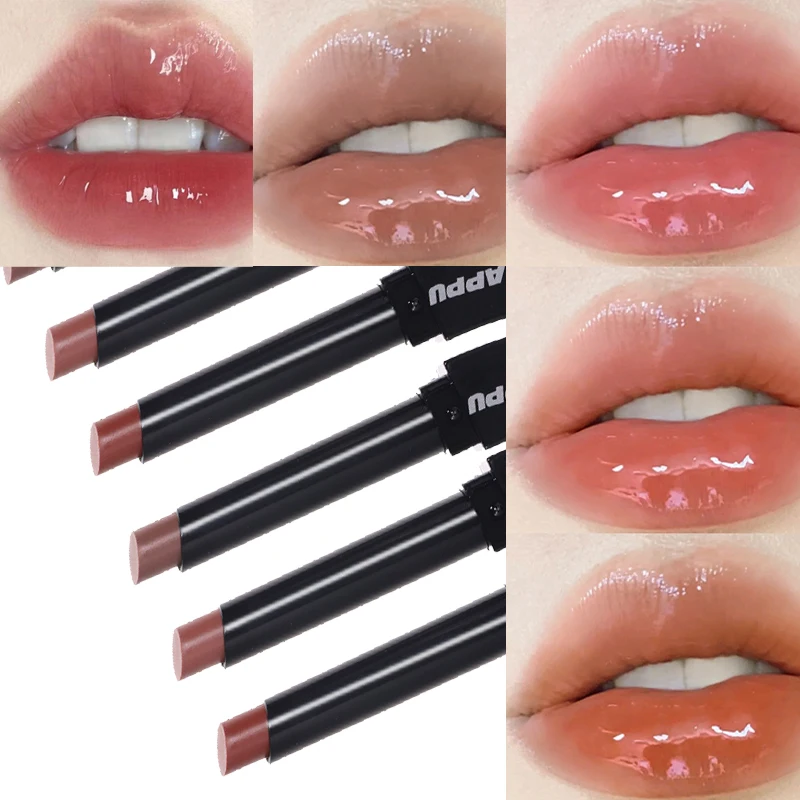 

Small Black Tube Lipstick Mirror Lip Gloss Waterproof Moisturizing Non-stick Cup Lipsticks Long-lasting Lips Makeup Cosmetics