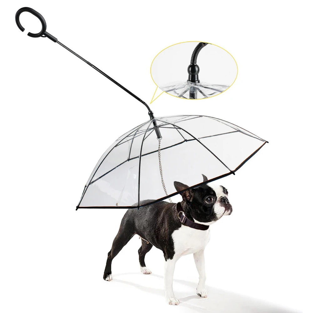 2023 New Pet Umbrella Leash Rainproof Snowproof Dog Umbrella Leash for Small Dogs Adjustable Doggy Umbrella