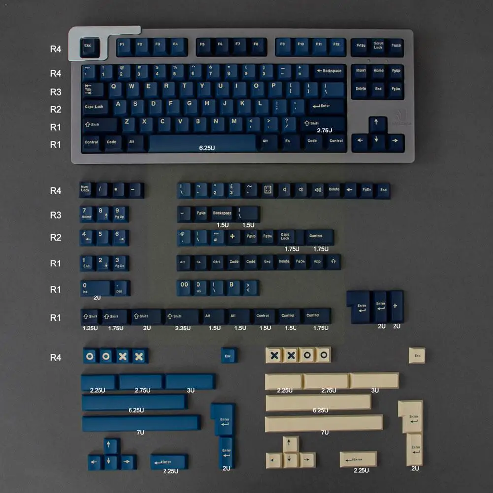 

Оригинальная механическая клавиатура 192 клавиш для Matrix01 Abs Double Shot Keycap Blue, 64/87/98 для любителей игр K6r5