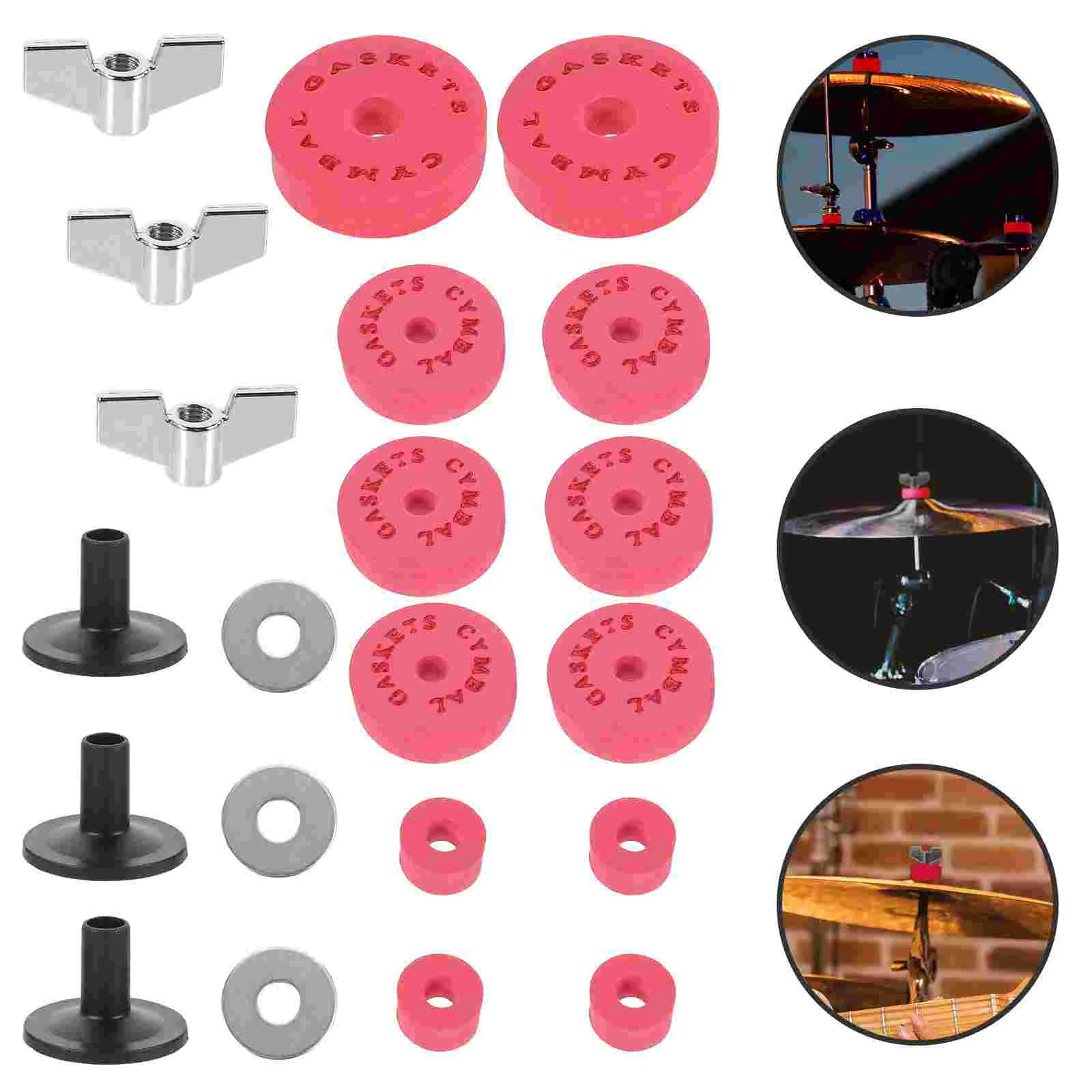

Drum Pads Creative Cymbal Clutch Tube EVA Cotton Durable Useful Kit Metal Brackets Accessories