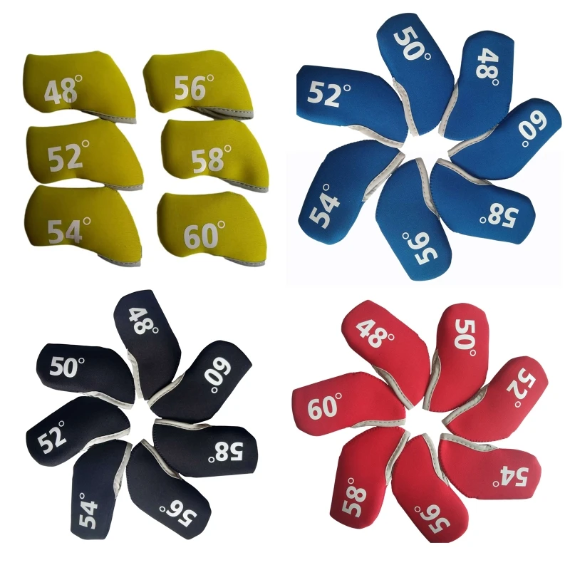 

6 шт./компл., черные/синие/красные/желтые головные уборы для гольфа, толстые синтетические головные уборы с клиновидным мехом для гольфа, гол...