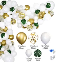 White Gold Party Themed Balloon Arch Garland Set Boys Birthday Wedding Decorations Parties Supplies Accessories Decor Photo Prop