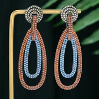 jimbora ins hot original design shiny cz long pendant earrings for women wedding bridal jewelry trendy noble high quality 2022