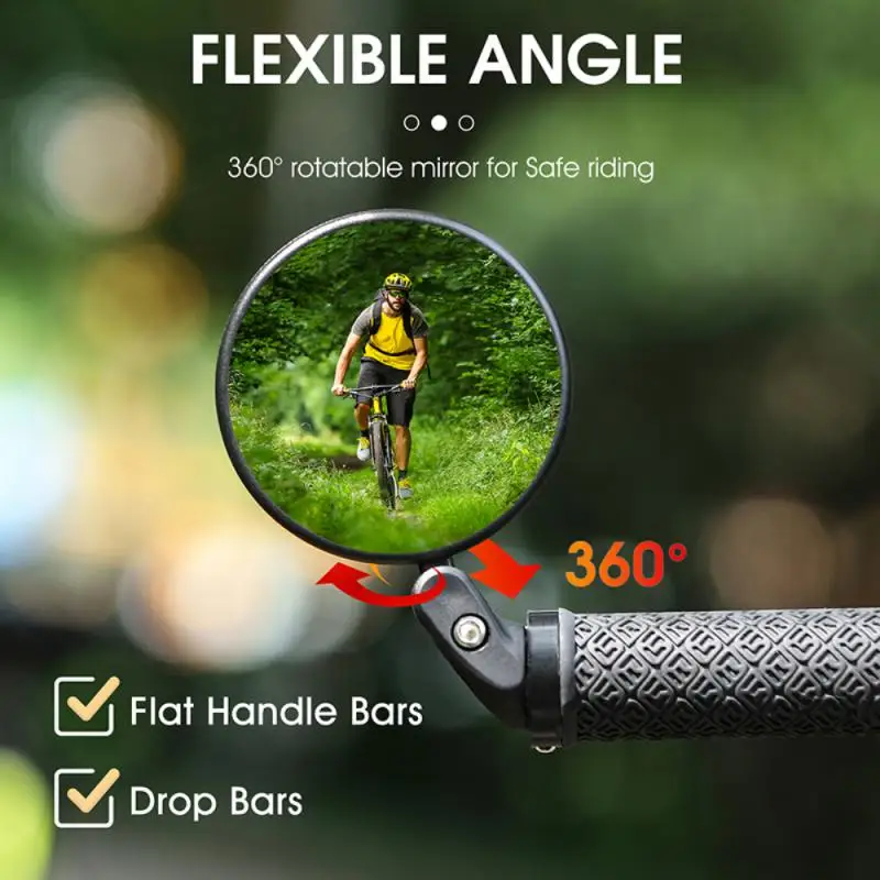 

Bike Rearview Mirror Motorcycle Rotatable Adjustable Bicycle Mirror Handlebar Reflector Electric Scooter Cycling Mtb Accessories