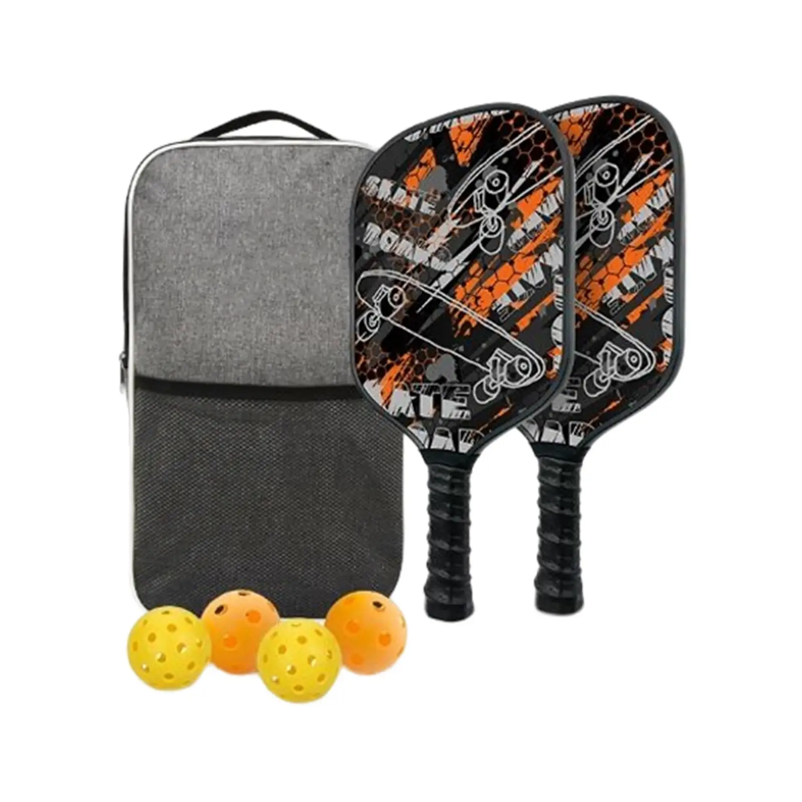 

Pickleball Paddle Set 4 Pickleballs Lightweight Rackets for Beginners Indoor