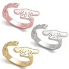 Sanrioed Kawaii Cinnamoroll кольца с собакой мультфильм Животные модные и простые мужчины и женщины пары Открытое кольцо ювелирные изделия подарок
