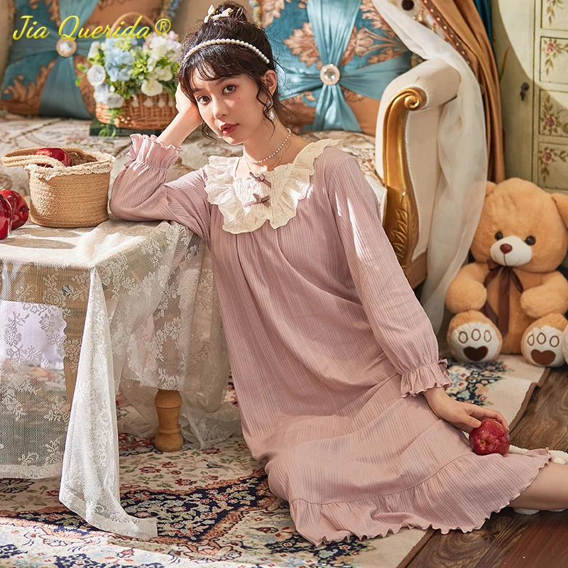 Серый Викторианский халат модная ночная сорочка кружевная отделка круглый вырез