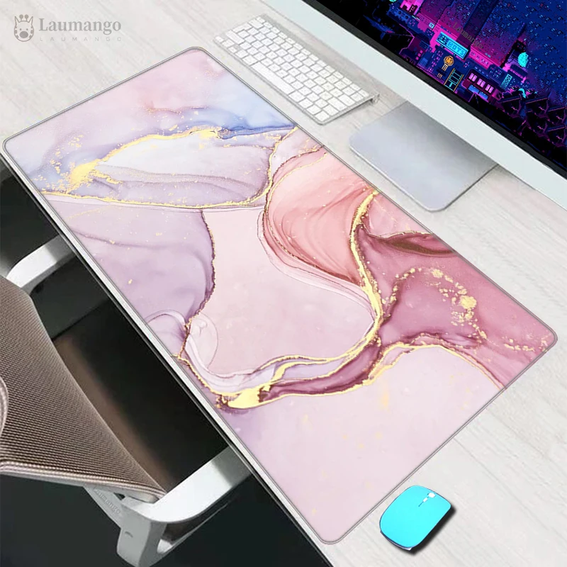 

Розовый мраморный коврик для мыши, милые игровые аксессуары, большой коврик для мыши Kawaii, XL, коврик для ноутбука, ПК, геймера, LOL, Настольный к...