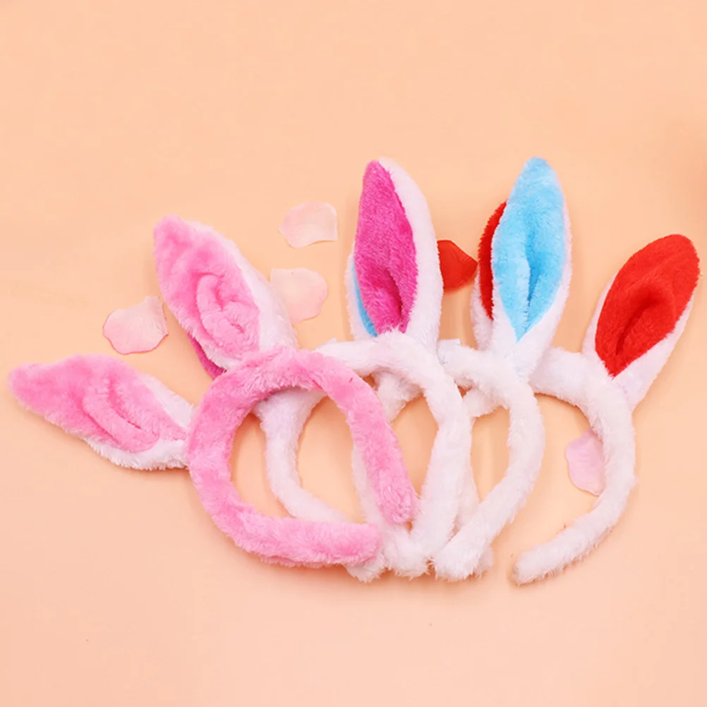

6pcs Rabbit Headbands Luminous Plush Bunny Hair Hoops Headwear Hair Accessories for Festival ( )