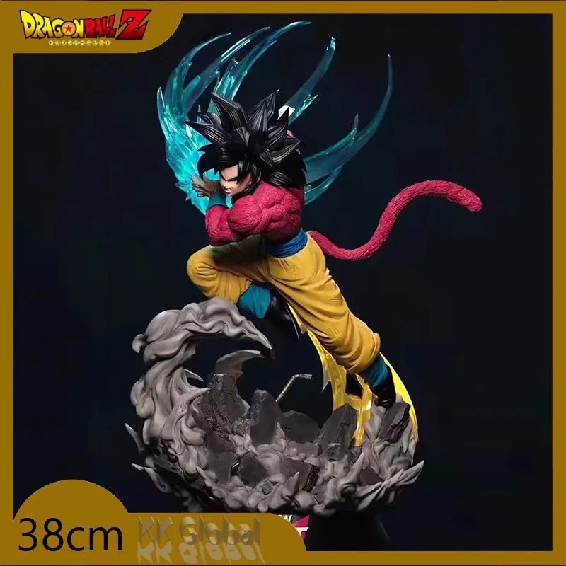 

38cm Dragon Ball Anime Figure Super Saiyan 4 Son Goku Fusion Kamehameha Luminous Model Collection Action Figure for Boy Gift Toy