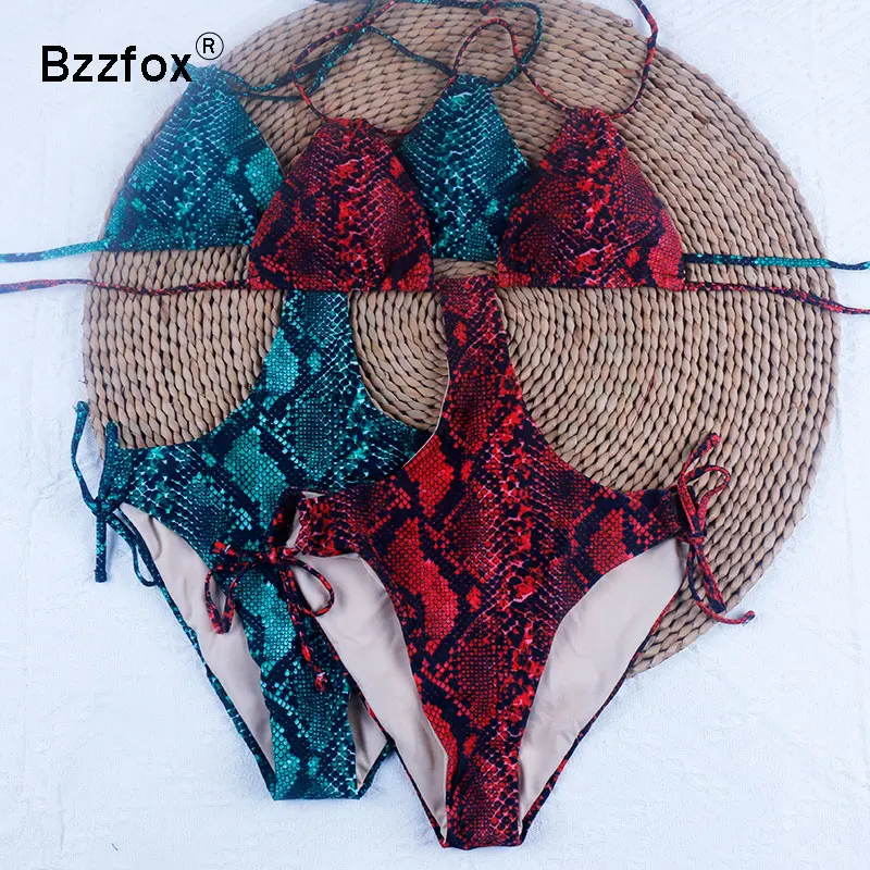 Монокини со змеиным принтом купальник из 2 предметов женское сексуальное бикини
