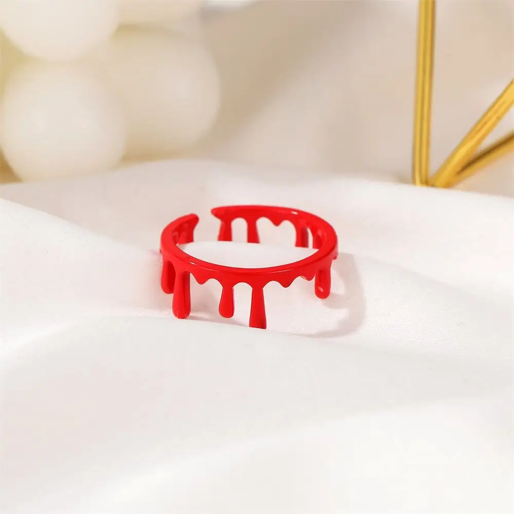 Creative Ring Horror For Women Gift Men Fake Red Bleeding Korean Finger Ring Halloween Opening Ring Party Jewelry