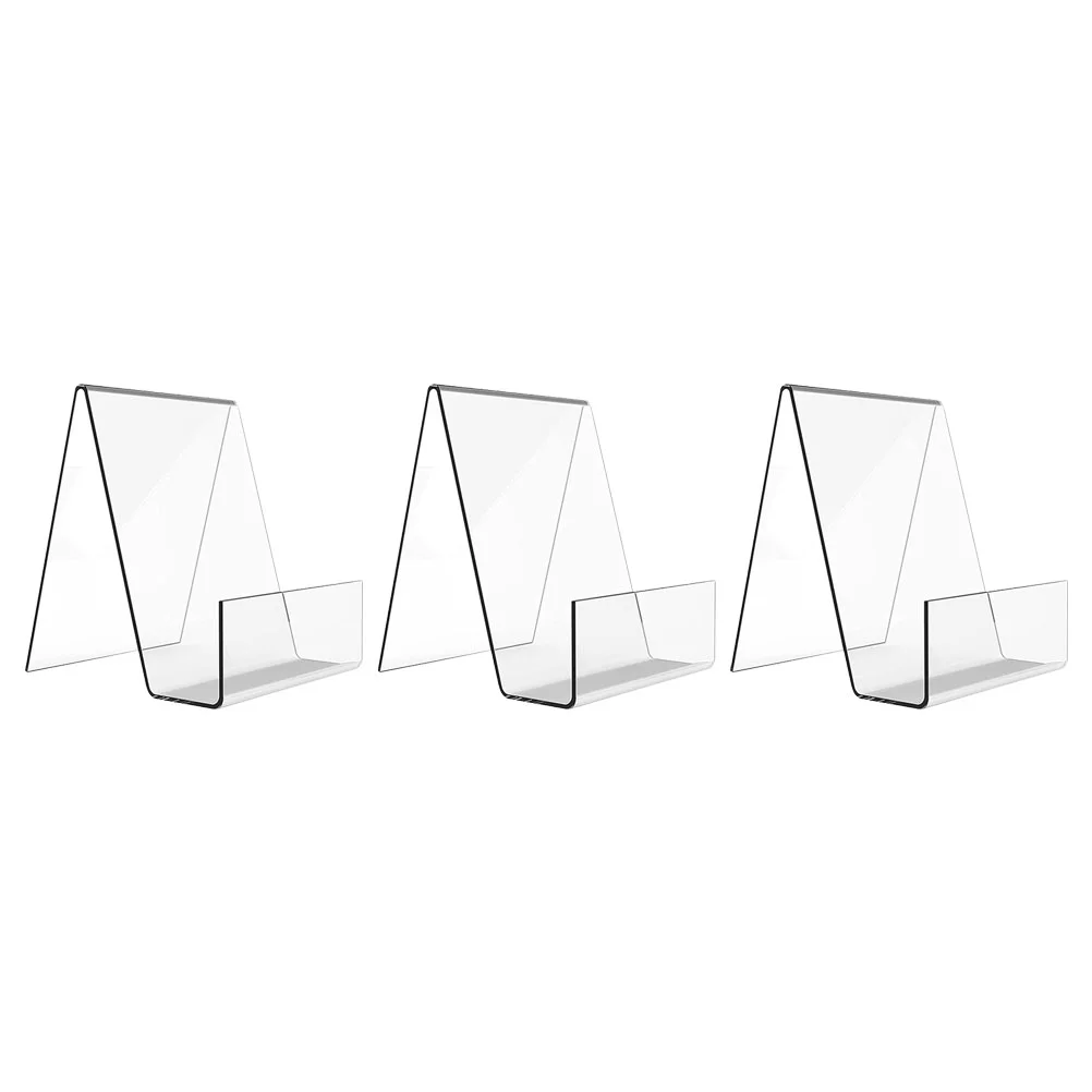 

3pcs Acrylic Book Racks Magazine Display Stands Multi-function Storage Stands
