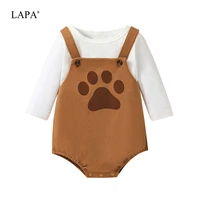 lapa baby unisex 3 24m cute cartoon print round neck long sleeve jumpsuits pants set autumn 2pcs outfits rompers overalls