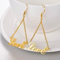custom name earrings for women stainless steel bohemian personalized letter pendant gold jewelry designer earrings woman gifts