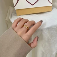 luxury fashion vintage matte texture gold rings for women girls charm open index finger rings female aesthetic jewelry gifts