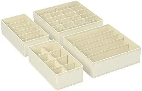 

Organizador para Cajones con Compartimentos, Caja de Almacenaje Plegable, Organizador de Armario para Ropa Interior, Calcetines,