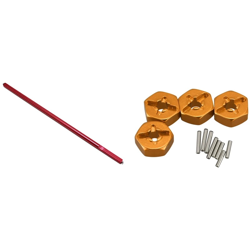 

Центральный приводной вал для Wltoys 144001 1/14 144001-1293, красный и алюминиевый сплав, 12 мм, комбайнер, ступица колеса, шестигранный адаптер, обновления