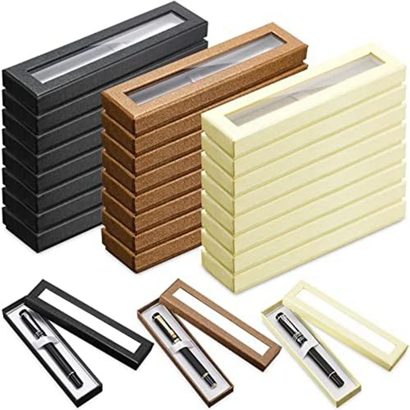 

24 PCS Pen Gift Box Empty Pen Cases + Clear Lid Pen Display Fit For Christmas Gift Packing
