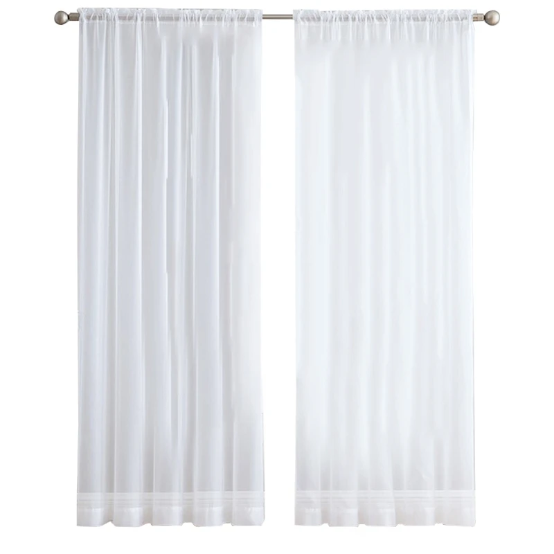 

2Pcs Super Soft Great Hand Feeling White Tulle Curtains for Living Room Decoration Modern Veil Chiffon Solid Sheer Voile