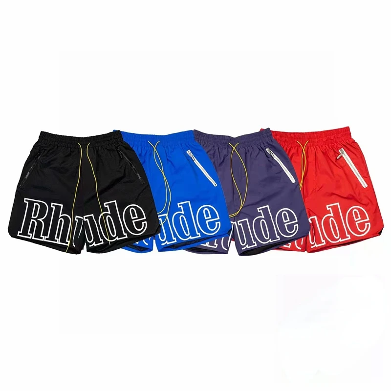 

High Quality 2022ss Multicolor Rhude Fashion Shorts Men 1:1 Rhude Logo Women Shorts Mesh Breeches Inside Tag Label Men Clothing