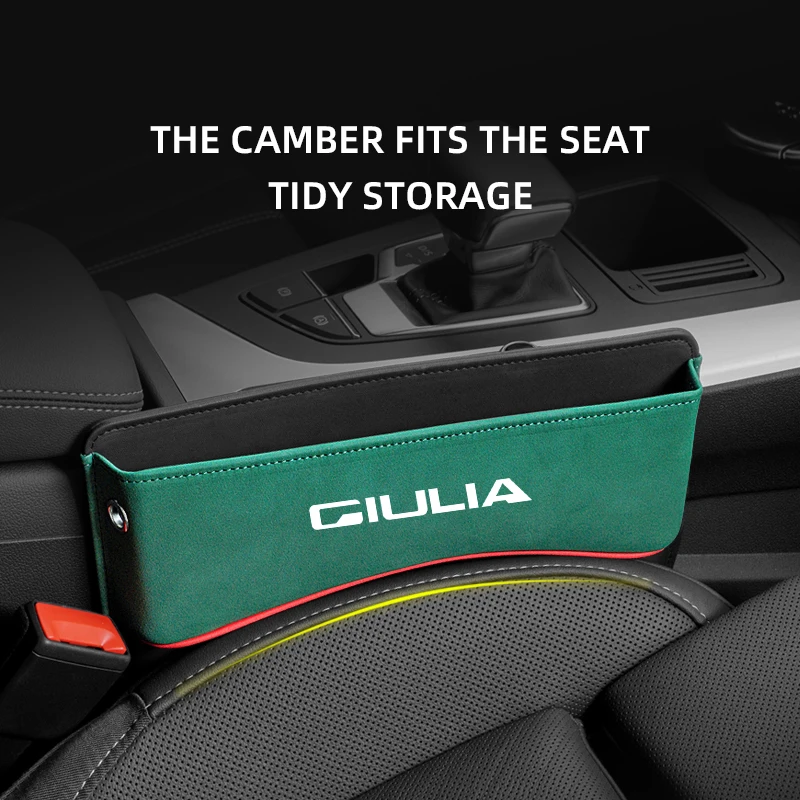 

Car Seat Gap Organizer Seat Side Bag Reserved Charging Cable Hole For Alfa Romeo Giulia Multifunction Seat Crevice Storage Box