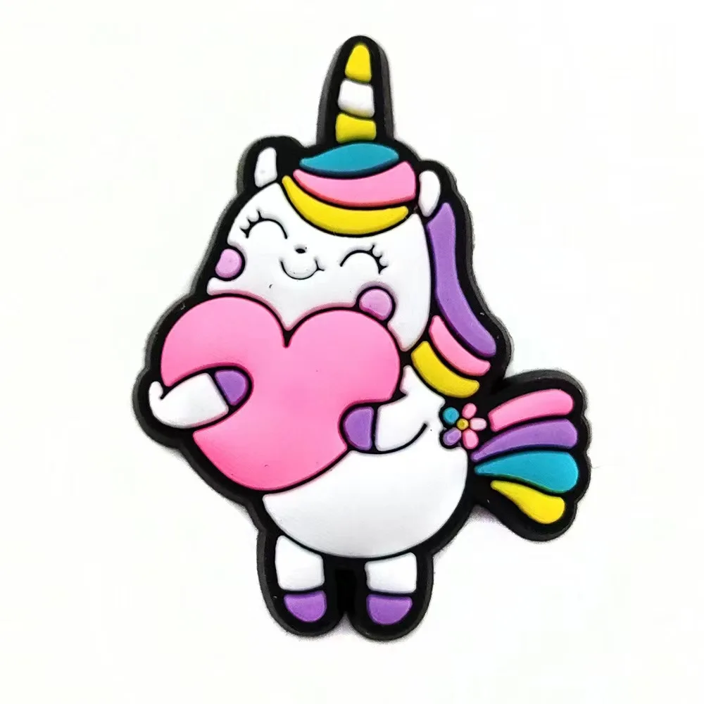 10Pcs unicorn shoe charms PVC shoe accessories Garden shoe decorations for Croc charms jibz Buckle Unisex Gifts And Kids Par