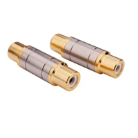 2pcs gold plated dual rca connectors female to female jack socket straight adapter speaker suitable for video audio