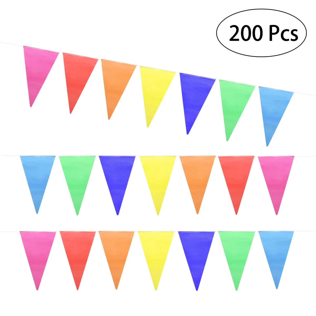 

UNOMOR Colorful String Flag Banner Triangle Pendant Flag Party Decoration Supplies 28x18CM