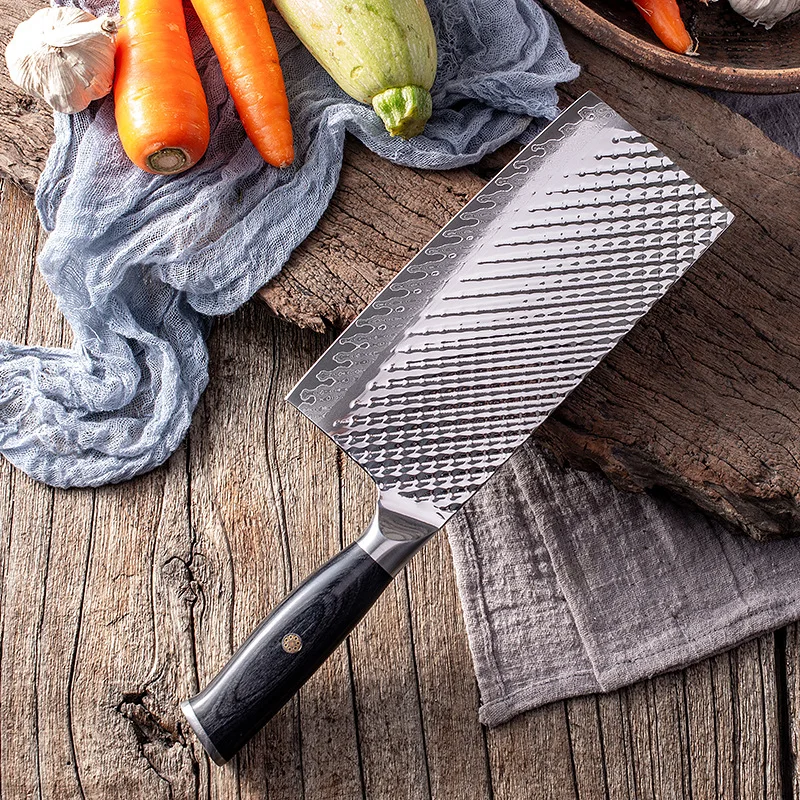 

7.5 Inch Chinese Chef Knife Damascus Steel Blade Sharp Cleaver Slicing Butcher Handmade Kitchen Knives Cutting Vegetables Meat