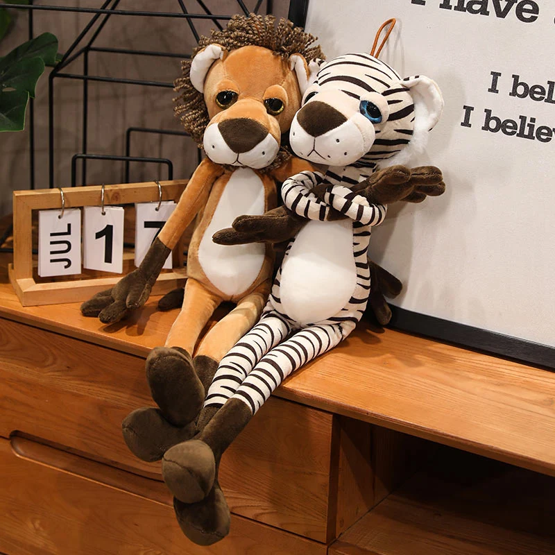 Мягкая реалистичная кукла-жираф с изображением льва тигра слона обезьяны