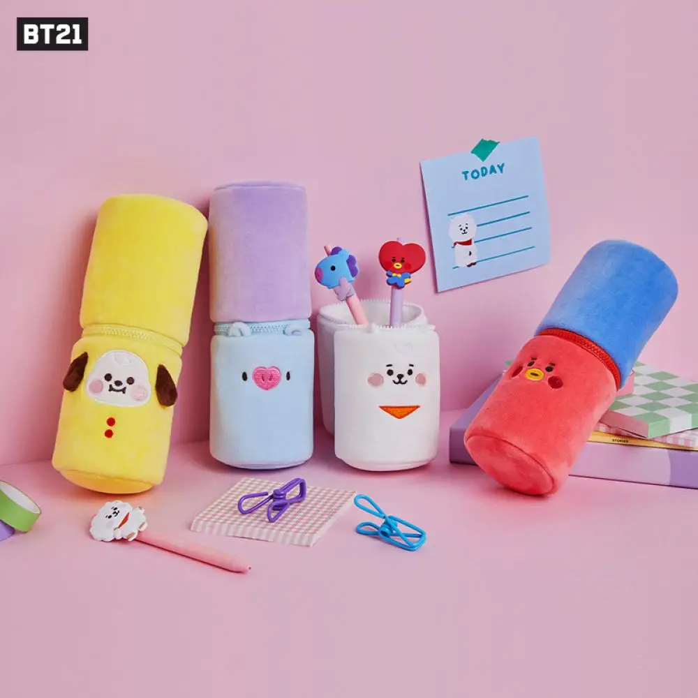 

Anime Kawaii Line Friends Bt211 Plush Pencil Case Cartoon Anime Around Cute Student Stationery Zipper Pen Holder Fashion Gift