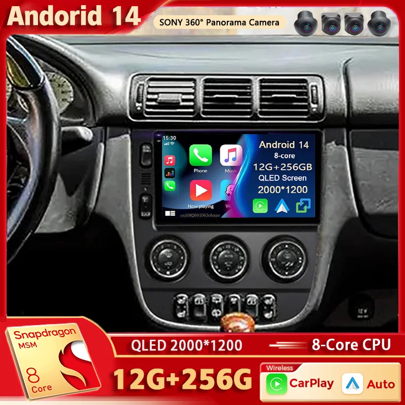Android 14 для Benz M-Class W163 ML320 2003- 2005 2K QLED автомобильное радио мультимедийный видеоплеер