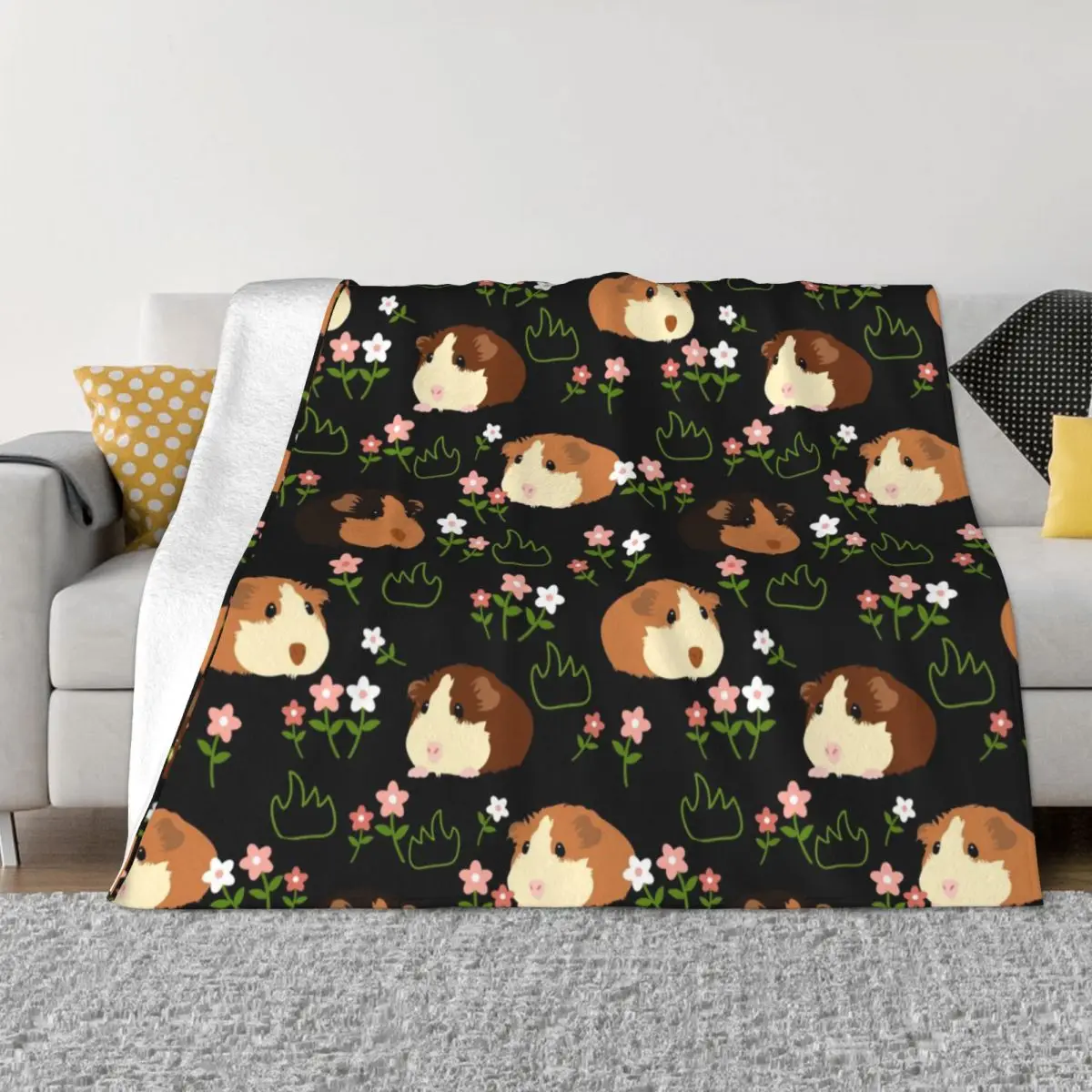 

Милые цветы морской свиньи, разноцветные одеяла, мягкое теплое покрывало для спальни с принтом дивана