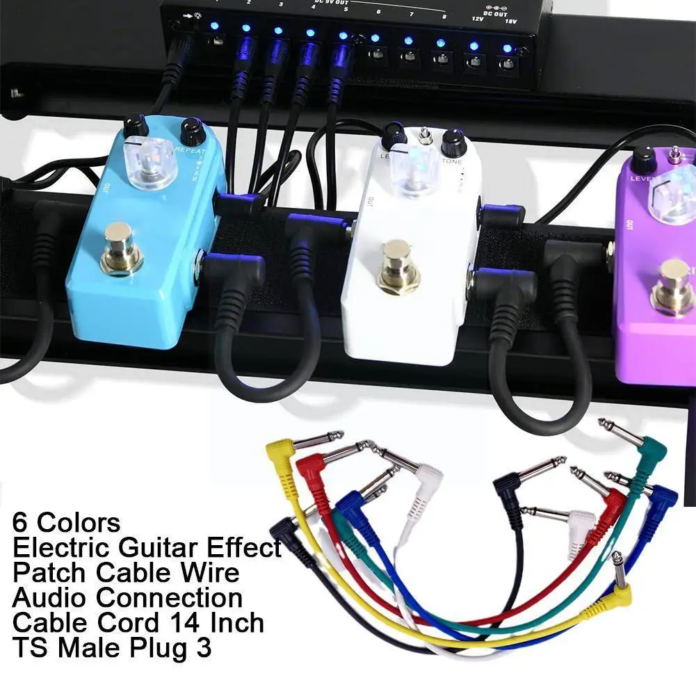 

Коннектор для создания эффектов для электрогитары, моноблочный аудиокабель с эффектом освещения 30 см, Y8r0