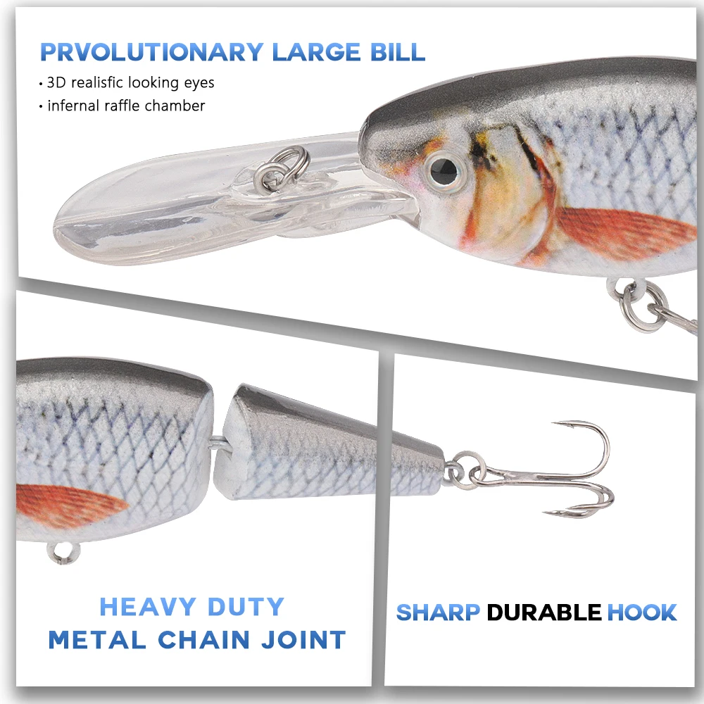 VTAVTA Двухсегментные рыболовные приманки 105 мм 15 г Плавающий малорослый искусственный корм для щук аксессуары.