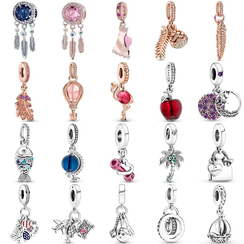 

Scaled Fish Logo Circles American Symbols Dreamcatcher Pendant Beads 925 Sterling Silver Charm Fit Pandora Bracelet Diy Jewelry