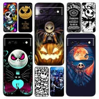 nightmare christmas jack phone case for google pixel 7 6 pro 6a 5a 5 4 4a xl 5g black silicone tpu cover