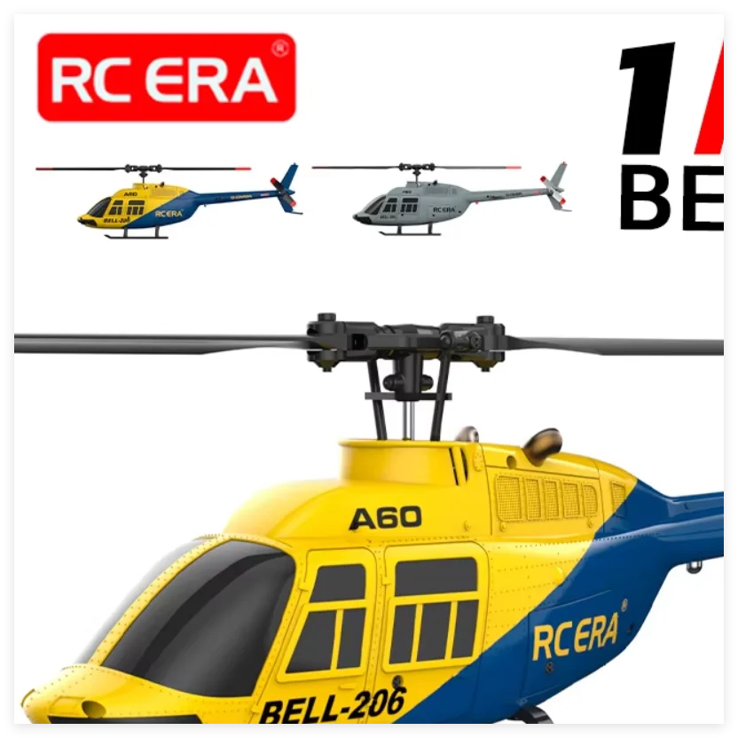 Фото RC ERA A60 4-канальный вертолет, масштаб 1/42 BELL-206, оптическое позиционирование потока, 10 минут, время летания, 2,4G, 120 м, 6-осевой гироскоп, бесщеточный самолет №2