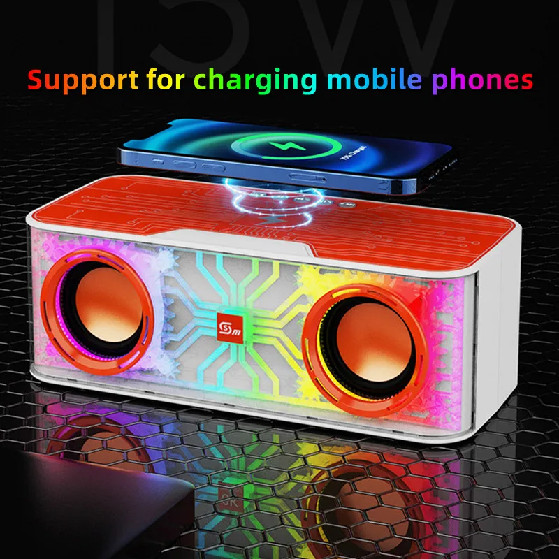 

High Power 3D Surround Sound wireless color charging subwoofer, outdoor high-volume ambient light, FM Bluetooth speaker