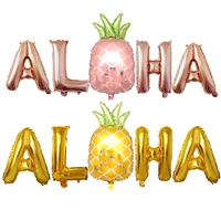 aloha balloon set 16inch of letters 18inch of pineapple summer holiday hawaii foil balloons wedding birthday diy home decor
