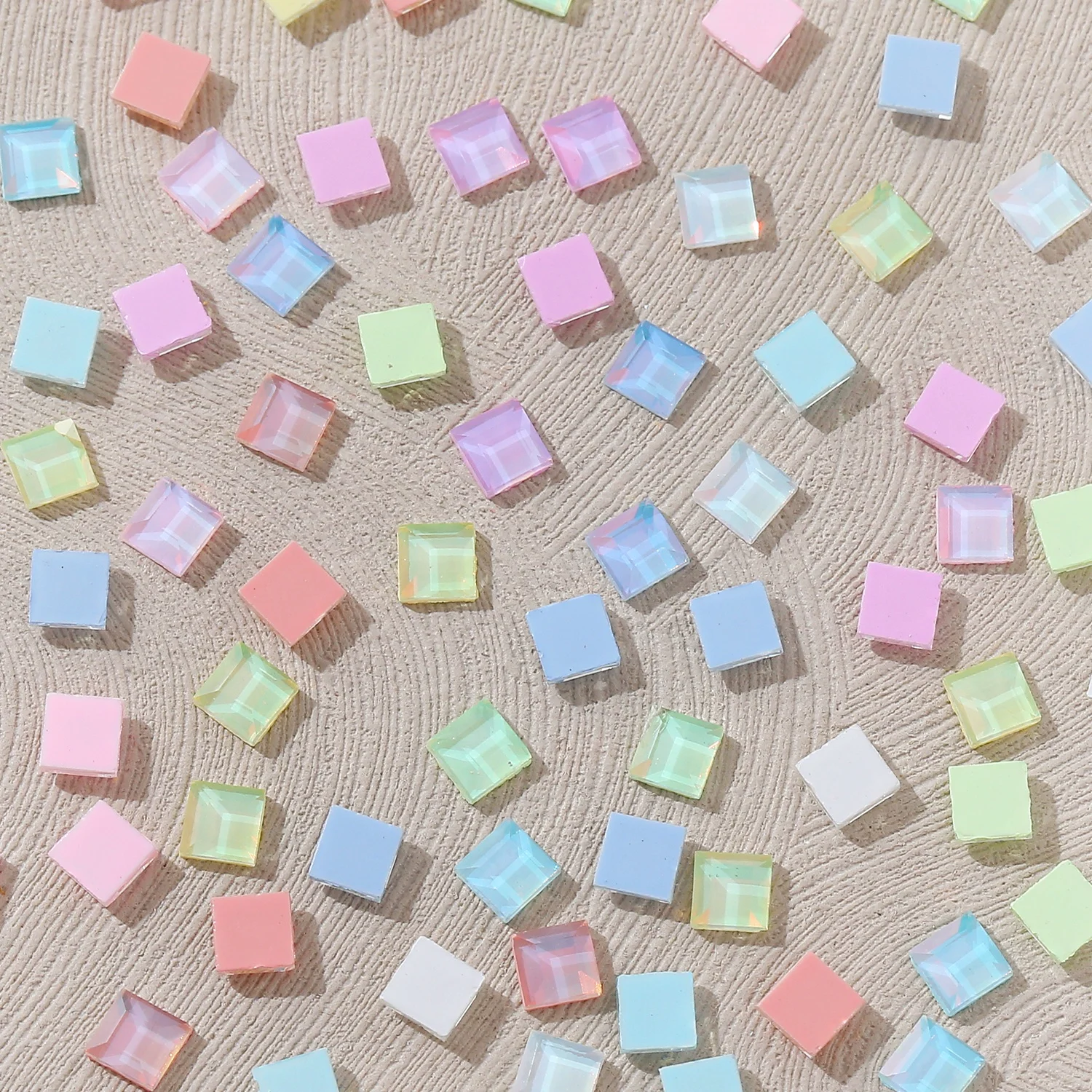 Опаловый мокко 4 мм оптовая продажа квадратная форма искусство ногтей с плоским