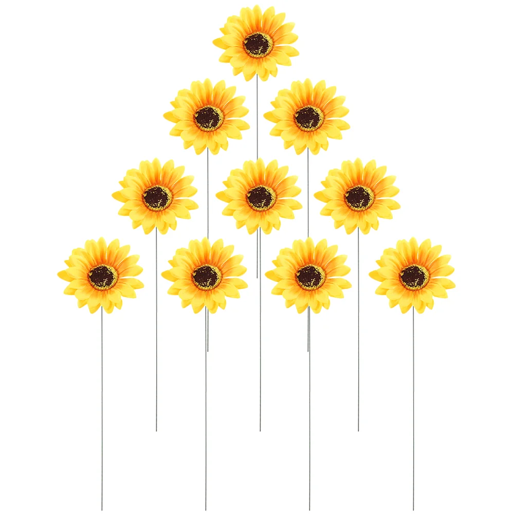 

10 Pcs Lawn Stake Flower Pot Stakes Ornaments Wood Pile Iron Garden Decorations