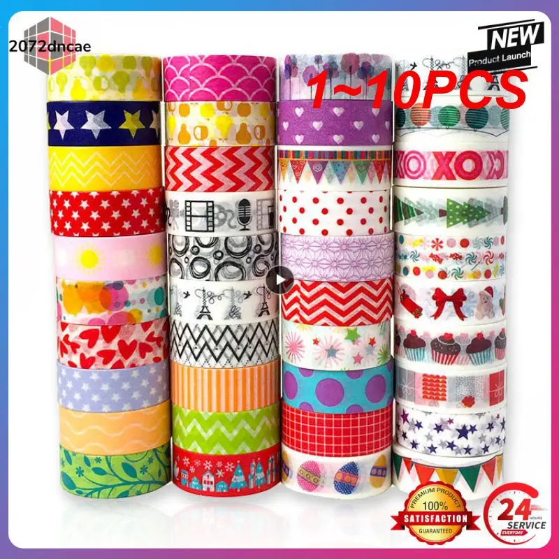 

1~10PCS Cartoon Christmas Washi Tapes Colourful Scrapbooking Masking Tape DIY Paper Decor Tools Japanese Stationery Office