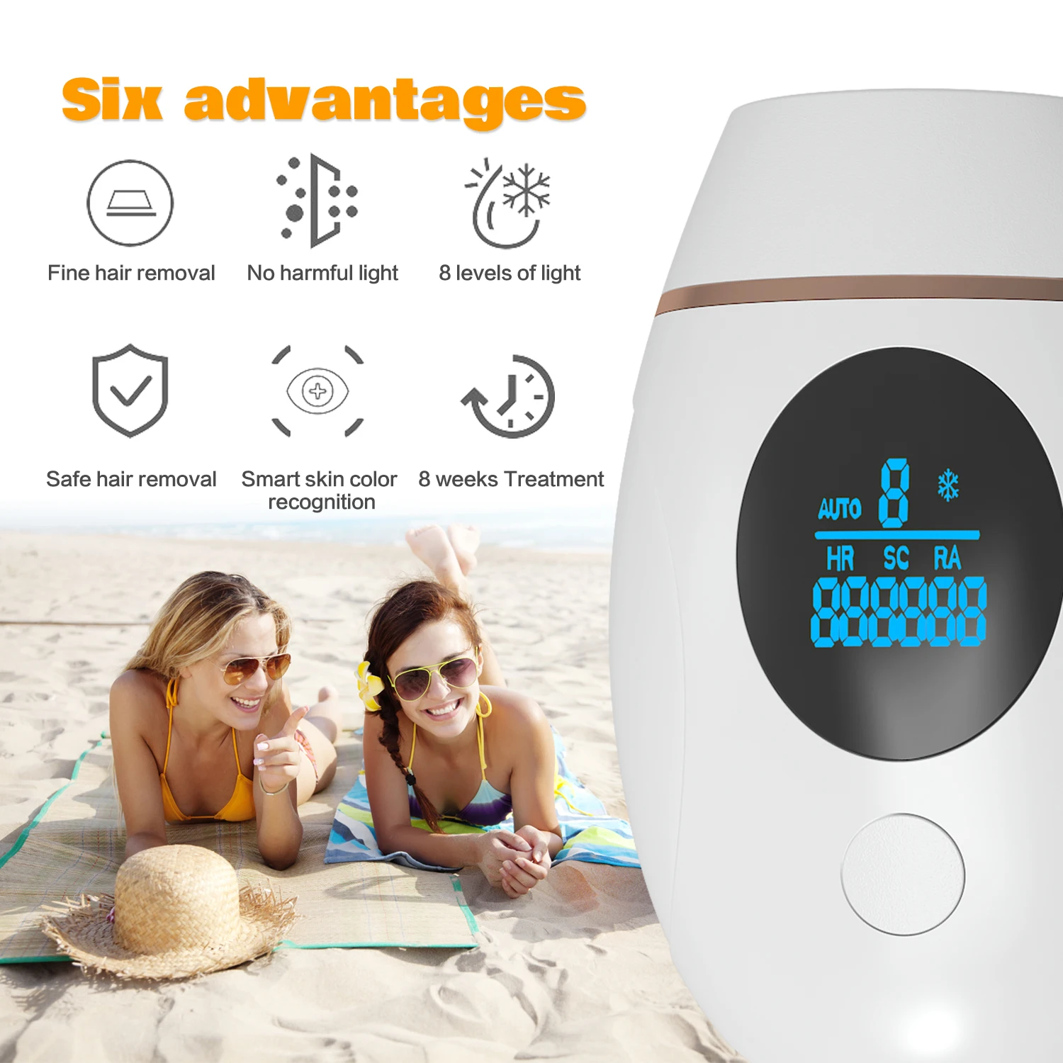 

Laser Epilator 900000 Flash IPL Whole Body Shaving Hair Removal Permanent Painless Female Bikinis LED Display Electric Shaver