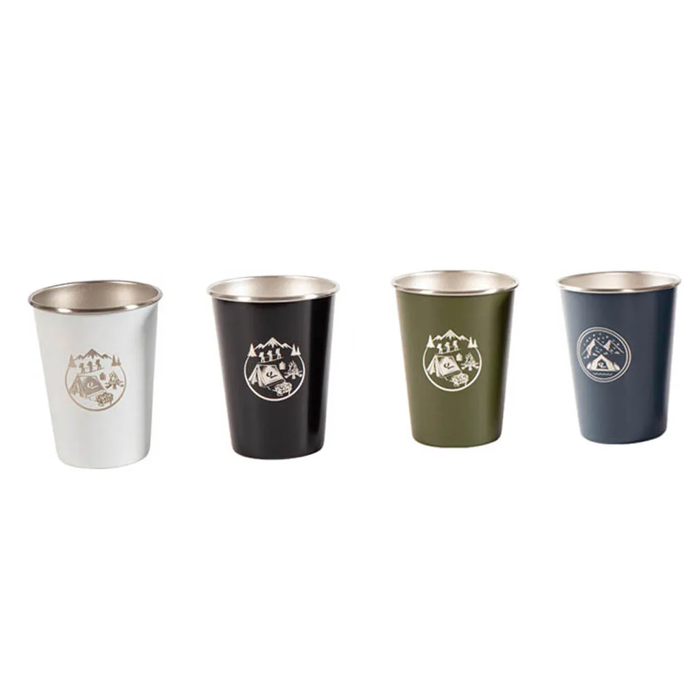 

4 Piecs Stainless Steel Wine Tumbler Mug Beer Water Cups Utensils