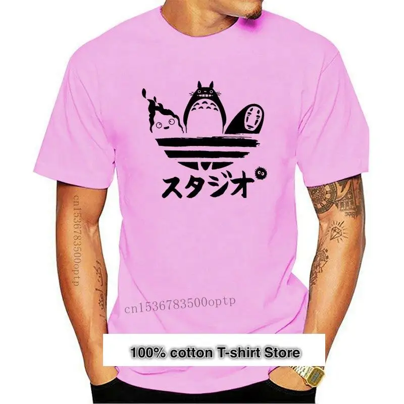 

Camiseta de algodón de manga corta para hombre, camisa de Estudio Ghibli, Hayao Miyazaki, Spirited Away, sin rostro, nueva