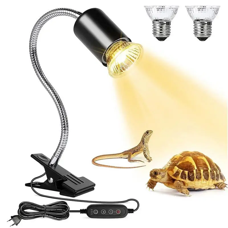 

Тепловая лампа для рептилий, UVA UVB свет для рептилии, Интеллектуальный цикл таймера, вращение на 360 градусов, регулируемая, с зажимом, свет для рептилии для амфибии