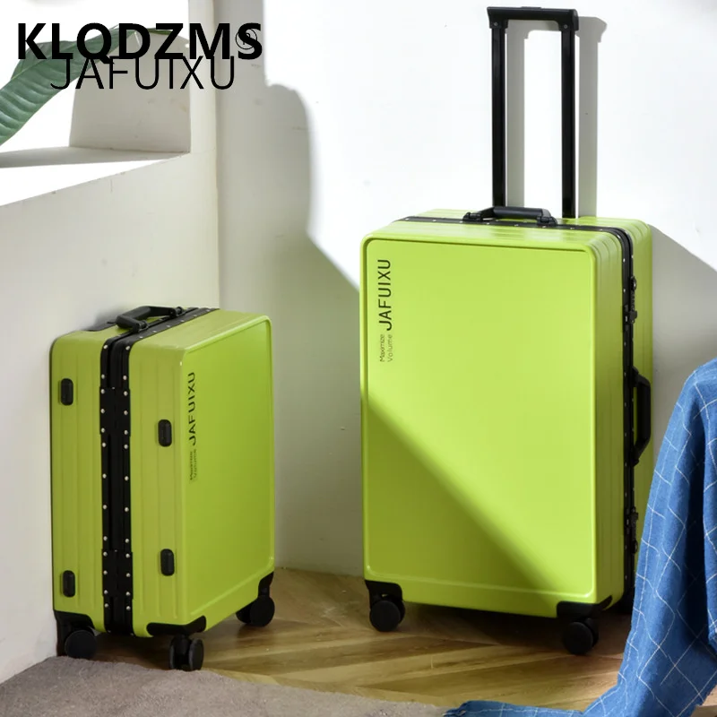 KLQDZMS Aluminum Frame Men's And Women's Suitcases Mute Universal Wheel 20/24/26 Inch Luggage With Wheel Business Trolley Case