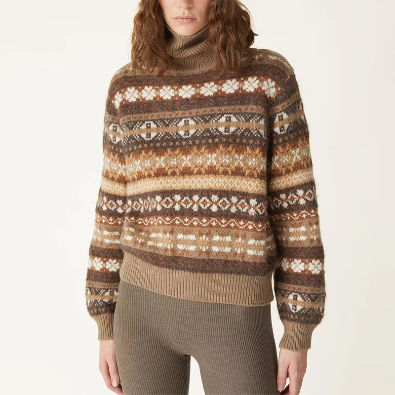 NIGO женский весенне-осенне-зимний винтажный кашемировый свитер с высоким воротом